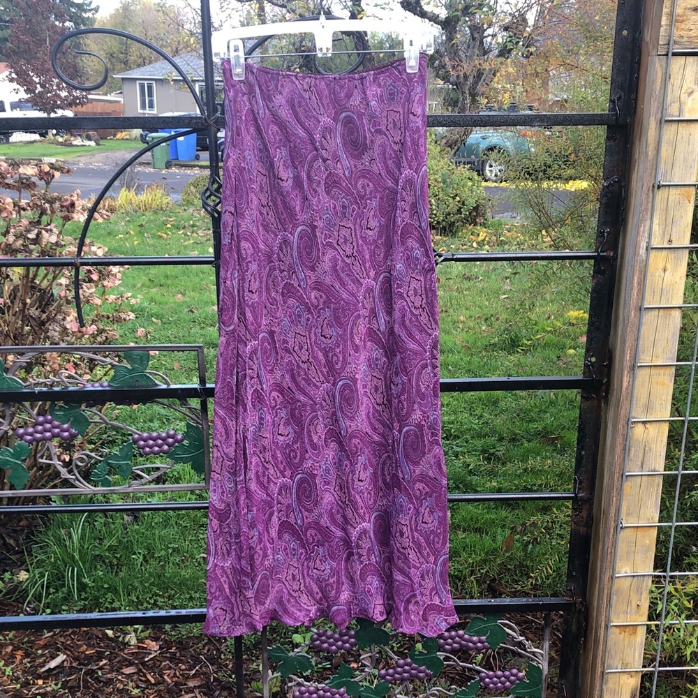 Cambridge Court purple print maxi skirt size 6
